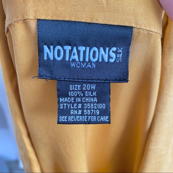 Vintage 90s Y2K mustard marigold silk blouse 1X - Picture 9 of 9